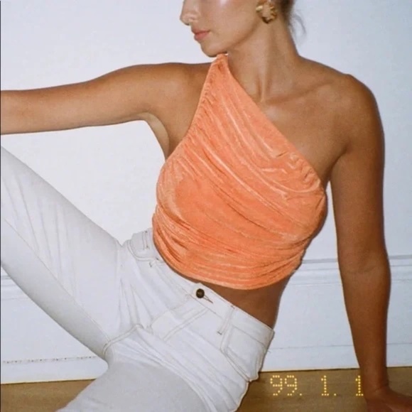 PRINCESS POLLY The Goddess Crop Top Orange - Picture 2 of 7